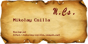 Mikolay Csilla névjegykártya